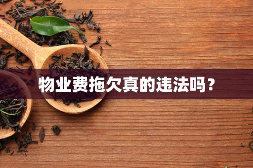 物业费拖欠真的违法吗？