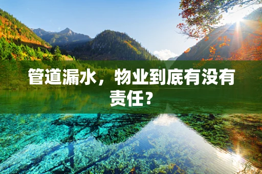 管道漏水，物业到底有没有责任？