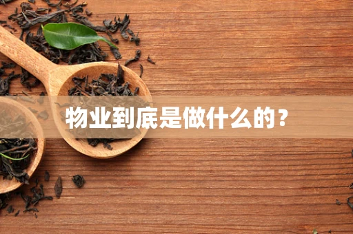 物业到底是做什么的？
