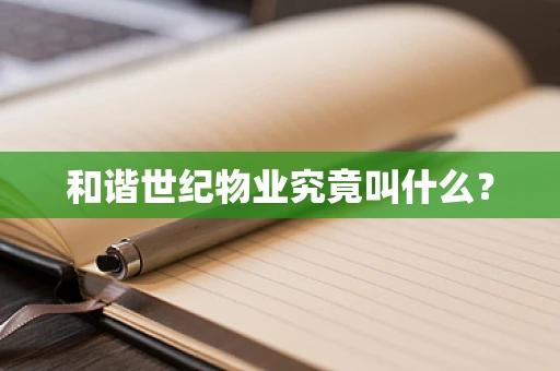 和谐世纪物业究竟叫什么？