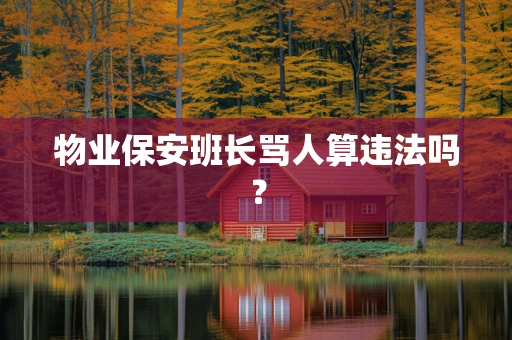 物业保安班长骂人算违法吗？