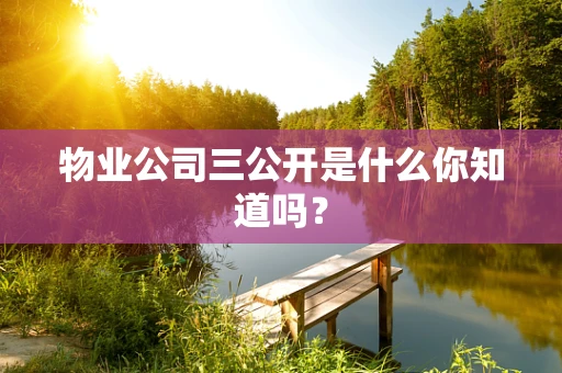 物业公司三公开是什么你知道吗？