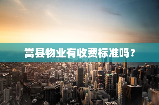 嵩县物业有收费标准吗？