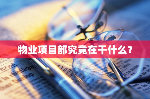 物业项目部究竟在干什么？