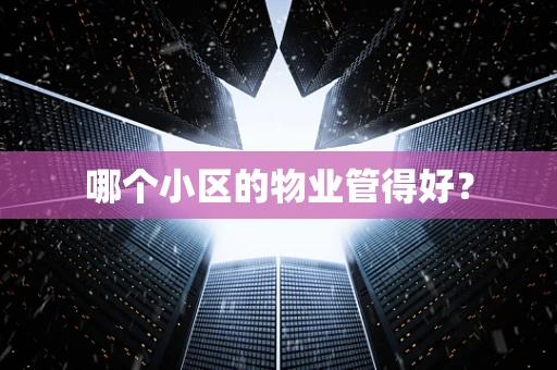 哪个小区的物业管得好？