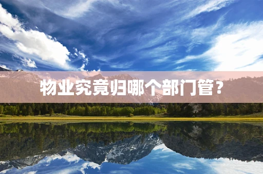 物业究竟归哪个部门管？