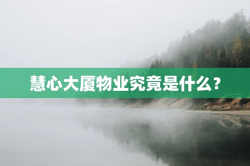 慧心大厦物业究竟是什么？