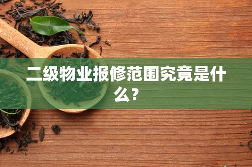 二级物业报修范围究竟是什么？