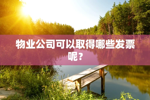 物业公司可以取得哪些发票呢？